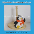 Handmade ceramic candle holder with penguin design